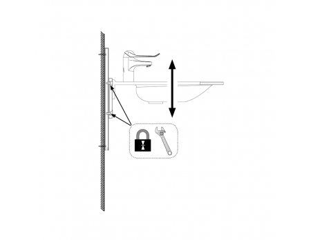 Dimensions - Manual height adjustable washbasin system - BASICLINE 403-01