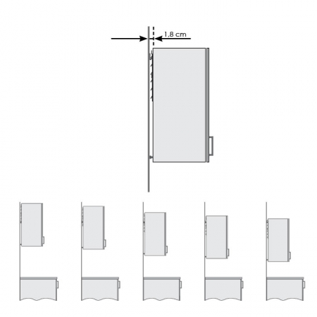 Måttuppgifter - Konsolsystem för manuellt höjdjusterbara väggskåp - 6280   