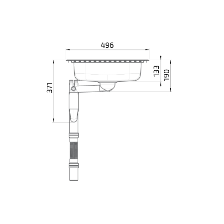 Dimensions - Wheelchair Accessible Inset Kitchen Sink Granberg ES10 - 44.1 cm